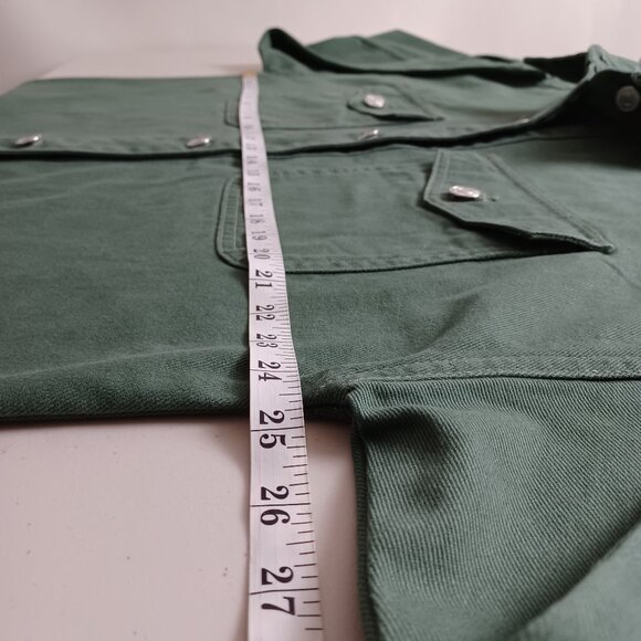Ardene Green Cotton Twill Shirt Jacket - Picture 11 of 16